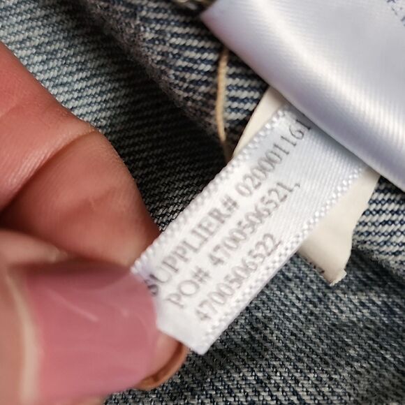 Chaps Light Wash Denim Jean Jacket, 5 Buttons, Raw Hem Collar, Sz Small - Picture 8 of 9